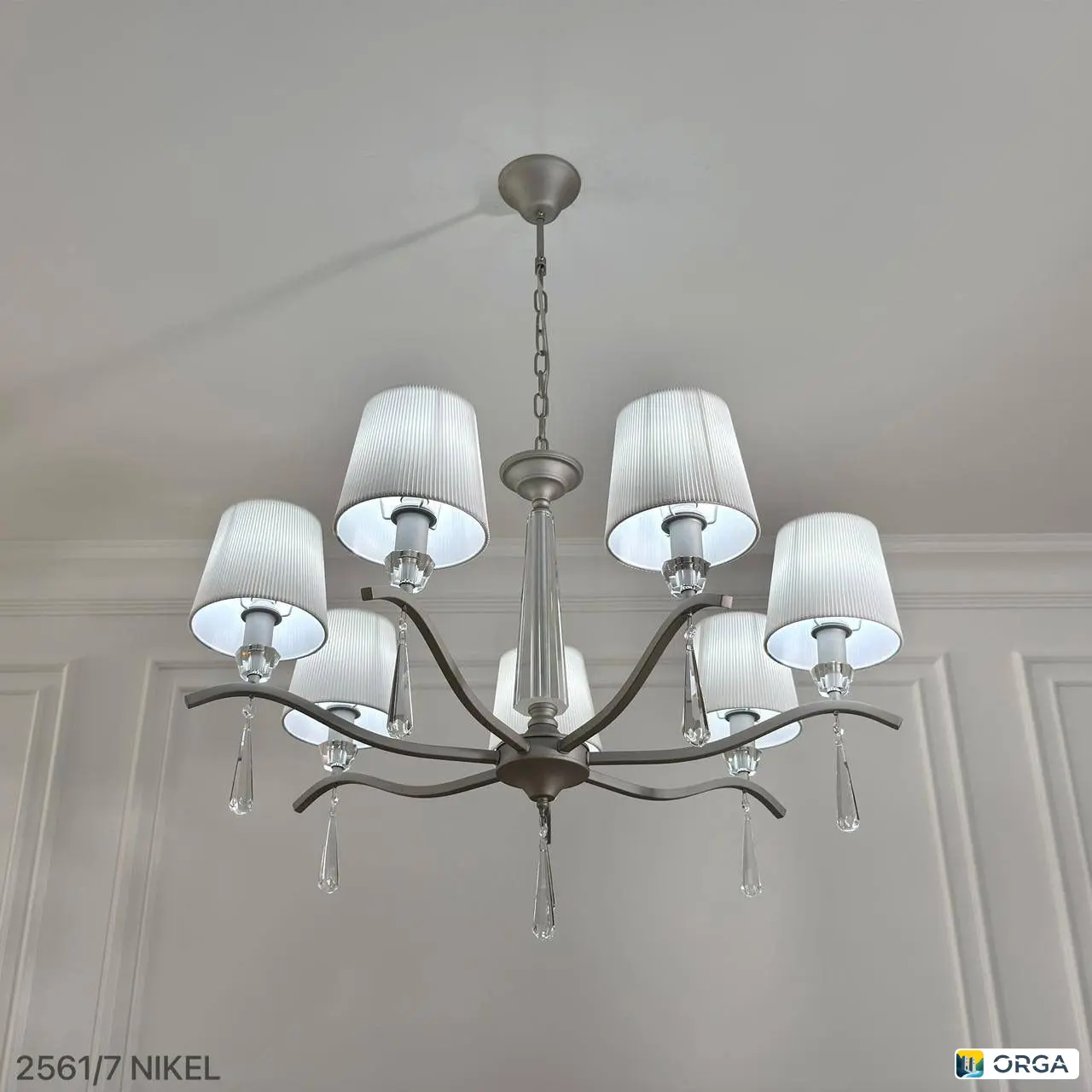 Люстра NIKEL 2561/7, диаметр 80 см, 7 ламп Е14, цена 9.500₽