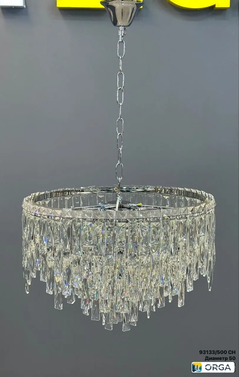 Люстра 93026/600CH, диаметр 60см, высота 50см, цоколь Е14, 11 ламп