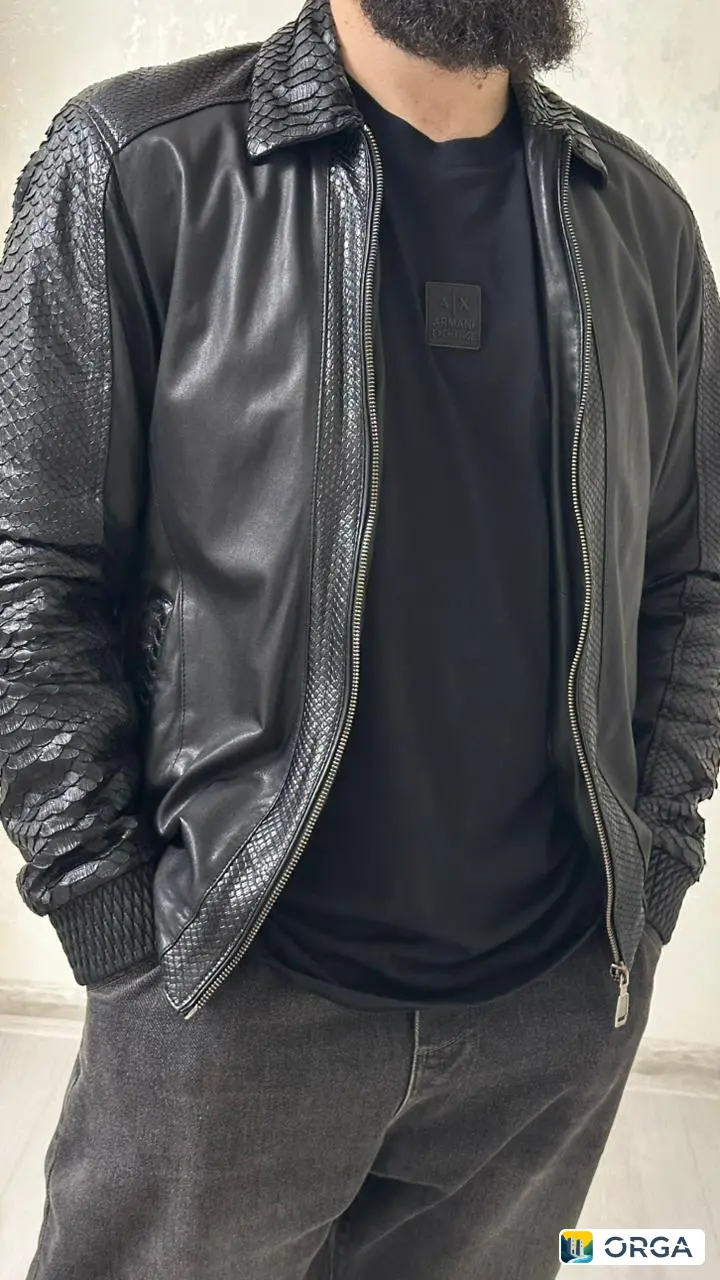 Мужская питоновая куртка Brioni размер L