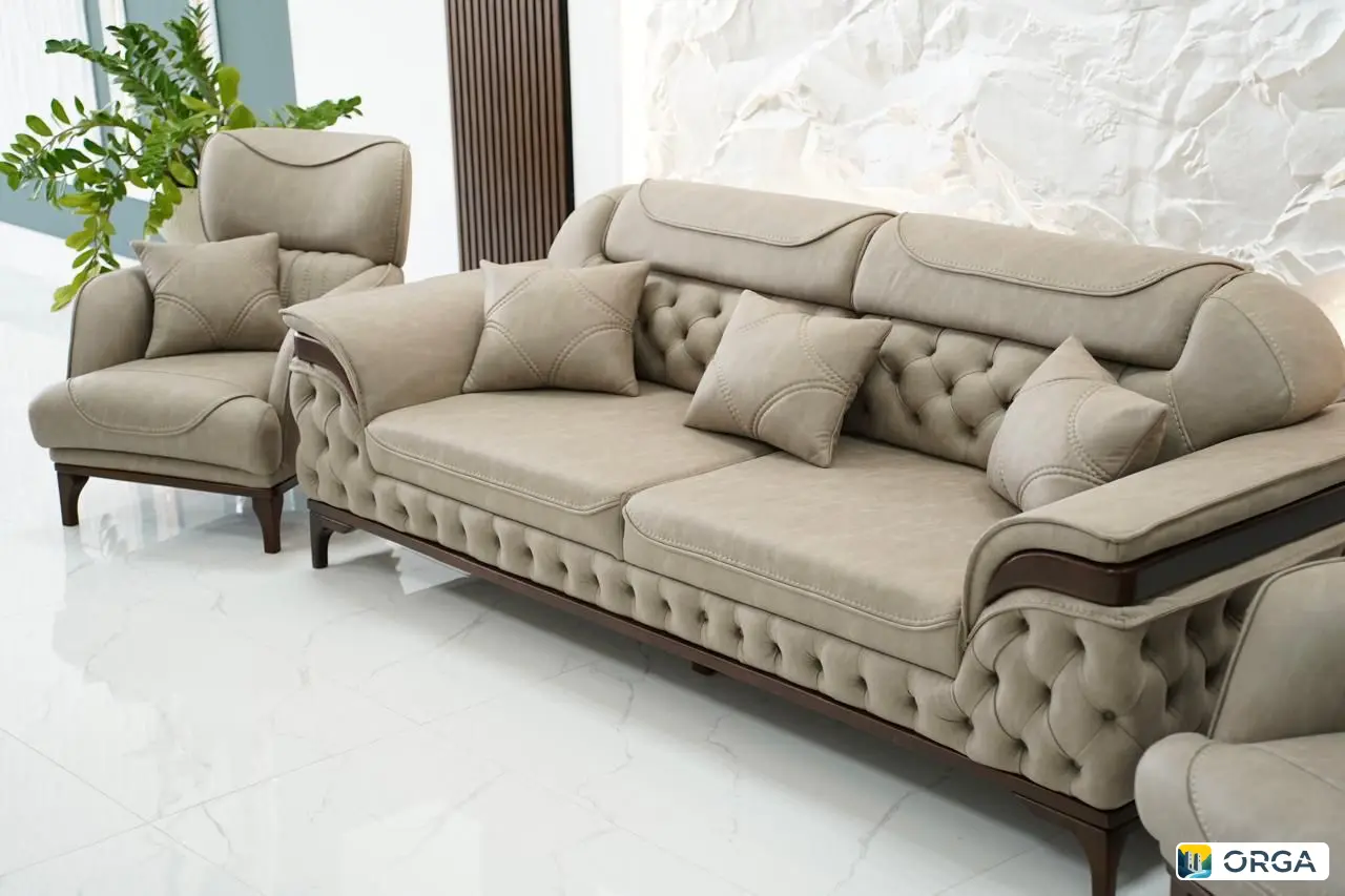 Диван Гавана с двумя креслами и пуфиком, комплект 2025