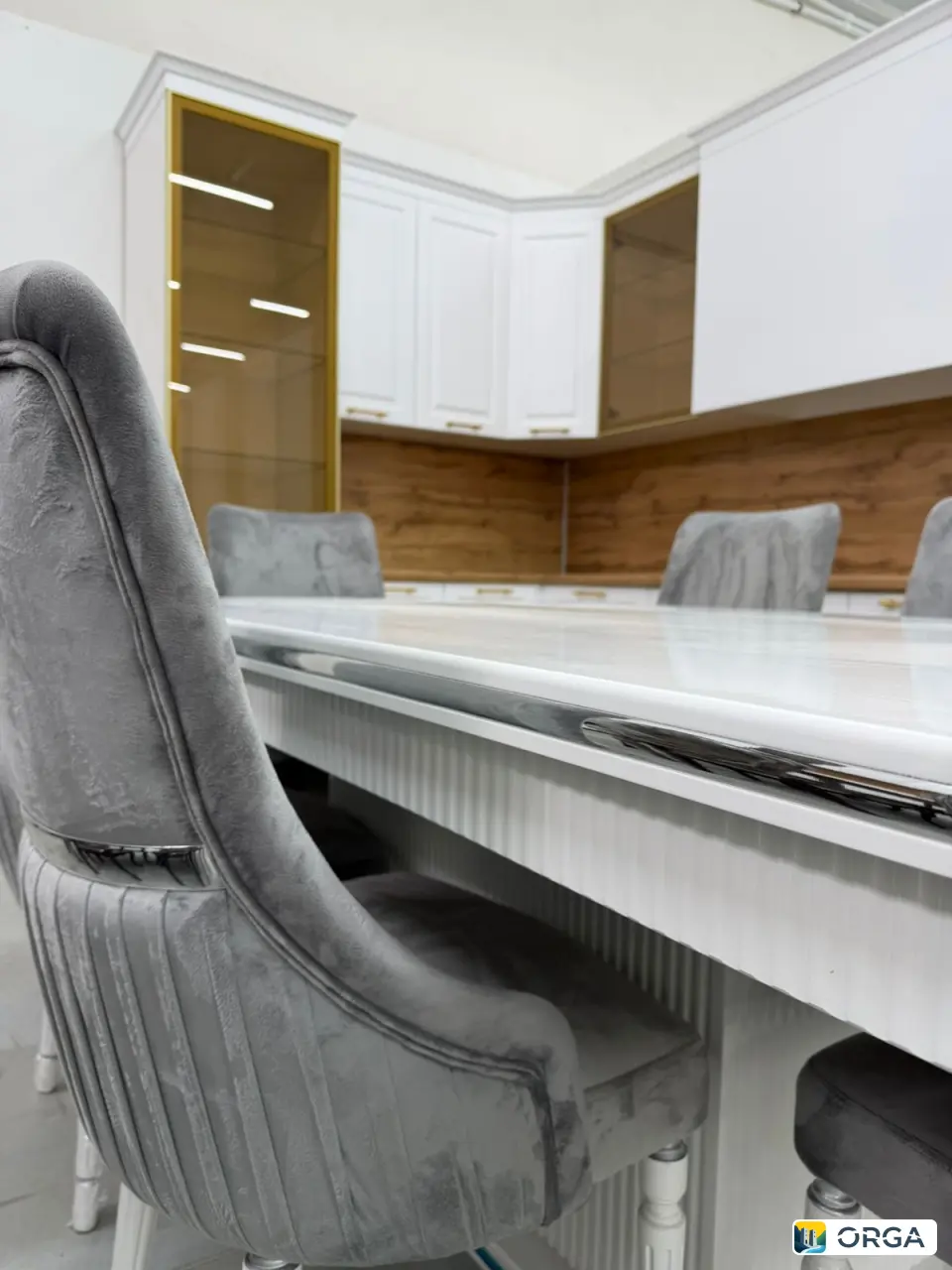 Стол «ГРАЦИЯ» белый с серебром, 200 см, 25000 руб