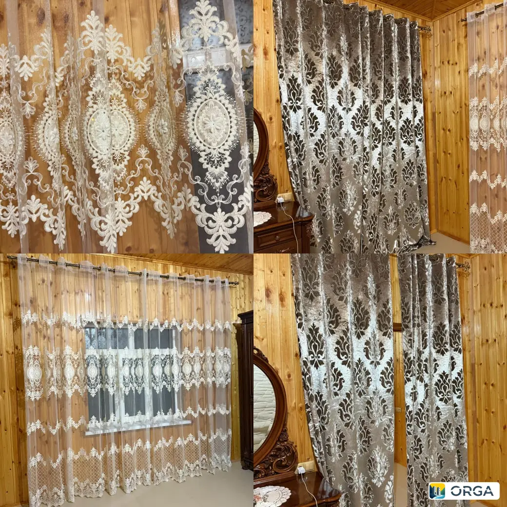 Занавески бархат дорогой на кольцах на две комнаты